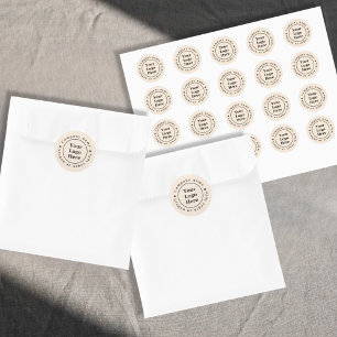 Simple beige minimalist classic round sticker