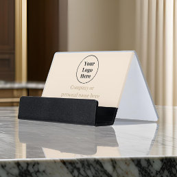 Simple beige minimalist  desk business card holder