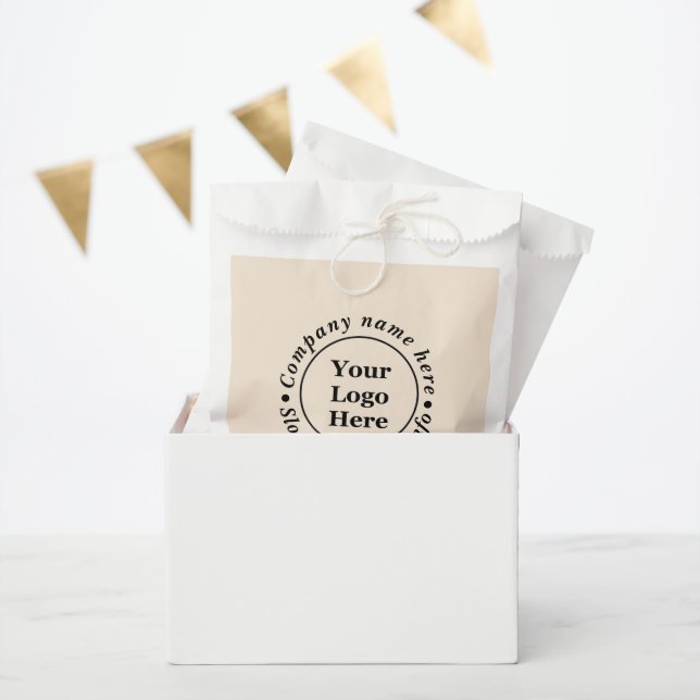 Simple beige minimalist  favor bag (Party)
