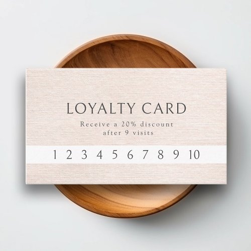 Simple Beige Modern Minimalist Loyalty Business Card