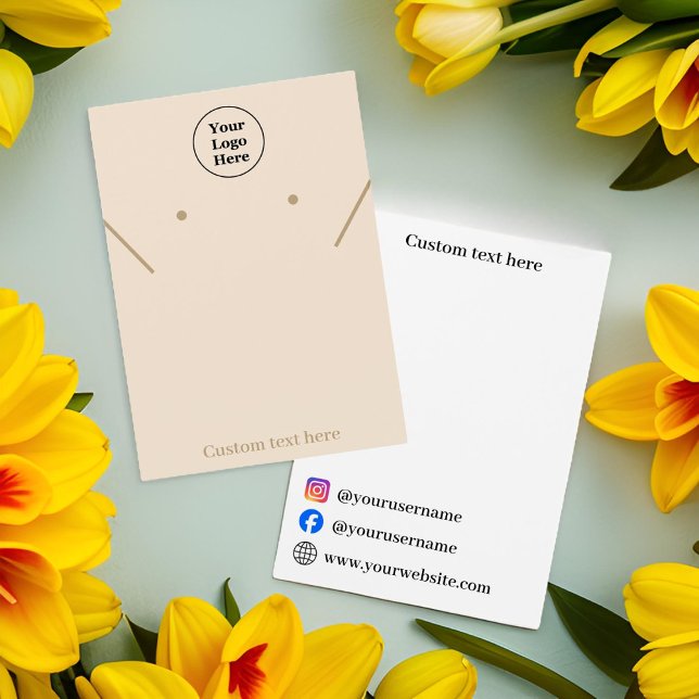 Simple beige necklace earrings Display Card (Creator Uploaded)