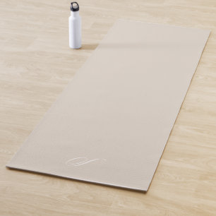 Simple Beige Neutral Minimalist Exercise Yoga Mat