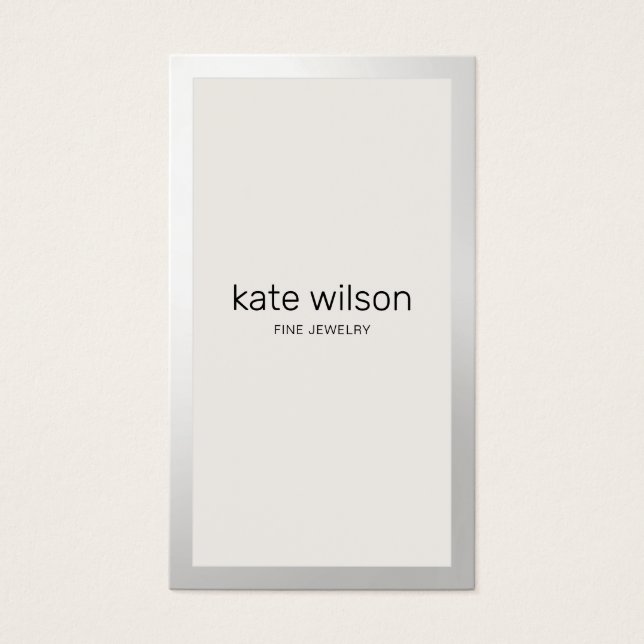 Simple Beige taupe Silver Border (Front)