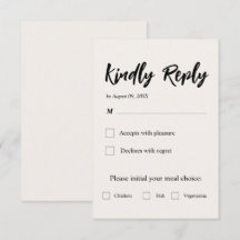 Simple Beige Wedding RSVP 