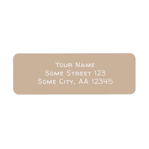 Simple Beige with White Text Return Address Label - Simple beige with White Text Return Address Label