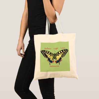Simple Believe, Hope, Love, Butterfly Tote Bag