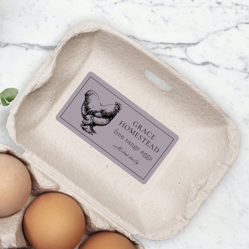 Simple Berry Cute Farm Chicken Egg Carton Product Label