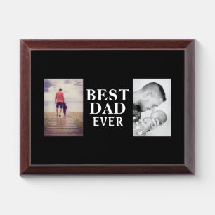 Simple Best Bad Ever Father`s Day 2 Photo Collage Award Plaque