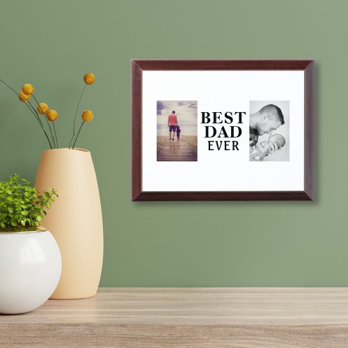 Simple Best Bad Ever Fathers Day 2 Photo Collage Award Plaque
