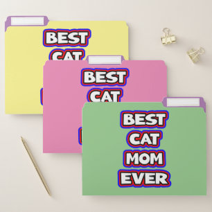 Simple Best Cat Mom Ever typography File Folder