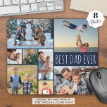 Simple BEST DAD EVER 8 Photo Collage Navy Blue Mouse Pad<br><div class="desc">Create your own personalized, custom color photo mouse pad for the BEST DAD EVER with this easy-to-upload photo collage template featuring 8 pictures in various shapes and sizes, both horizontal and vertical to accommodate a wide variety of photo subjects in your choice of text and background colors (shown with white...</div>