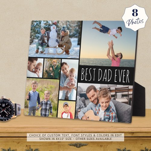 Simple BEST DAD EVER 8 Photo Collage Plaque