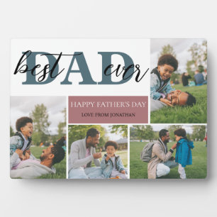 Simple Best Dad Ever Fathers Day Dad 4 photo Plaque