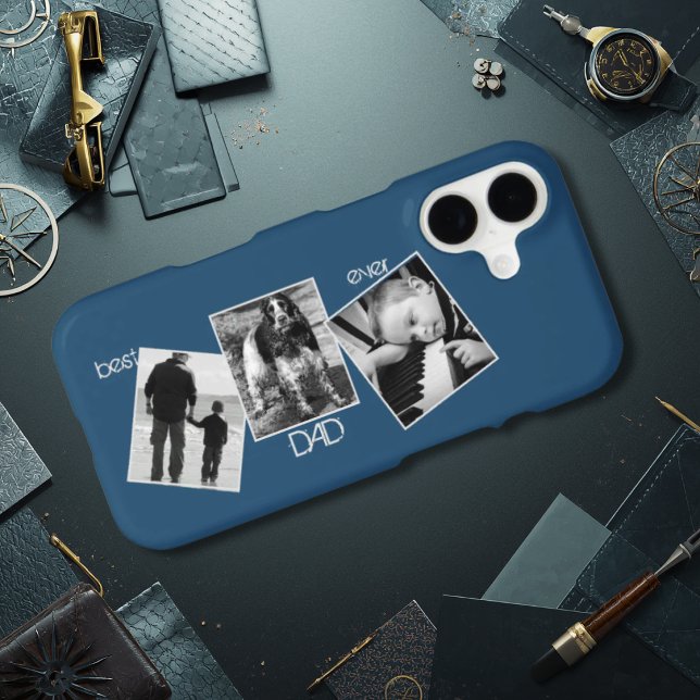 Simple Best Dad Ever Photo Collage iPhone Case (Creator Uploaded)
