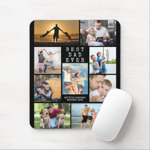 Simple BEST DAD EVER Photo Collage Personalized Mouse Pad