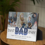 Simple Best Dad Ever Photo Plaque<br><div class="desc">Modern father photo plaque featuring 3 family pictures for you to replace with your own memories,  the saying "best dad ever",  and the kids names.</div>