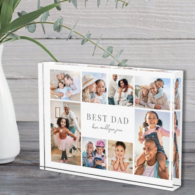 Simple Best Dad Photo Block (Simple Best Dad Collage Photo Block)