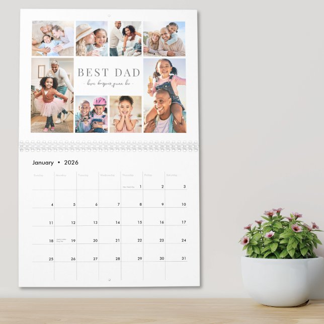 Simple Best Dad Photo Collage Calendar (Simple Best Dad Photo Collage Calendar)