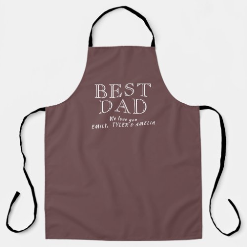 Simple Best Dad Typography Fathers Day Apron