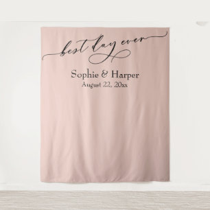 Simple Best Day Ever Blush Pink Photo Backdrop