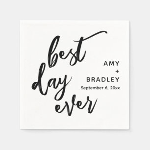 Simple Best Day Ever Handwriting Typography Napkins