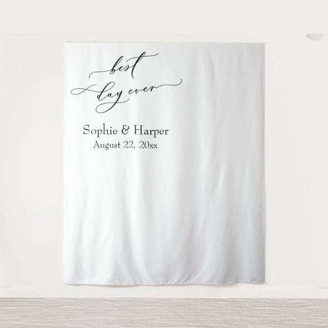 Simple Best Day Ever Left-Aligned Photo Backdrop (Front)