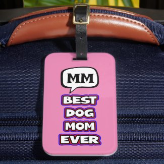 Simple Best dog mom ever typography monogramed