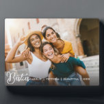 Simple Best Friends Forever Friendship  Plaque<br><div class="desc">Celebrate your special bond with this cute gift for best friends! This custom BFF plaque is the perfect keepsake for women and teen girls, featuring your favorite horizontal photo with “besties” elegantly overlaid in white lettering. Personalize it with a high school graduation message or your names for a heartfelt touch....</div>