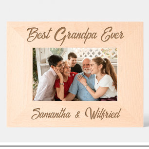 Simple Best grandpa ever Name Custom Wood Frames