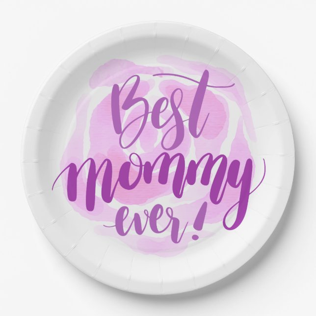 Simple Best Mom Ever Mother's Day | Paper Plate (Front)