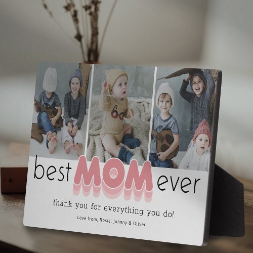 Simple Best Mom Ever Photo Plaque