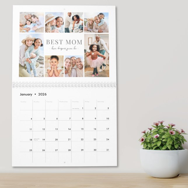 Simple Best Mom Photo Collage Calendar (Simple Best Mom Photo Collage Calendar)