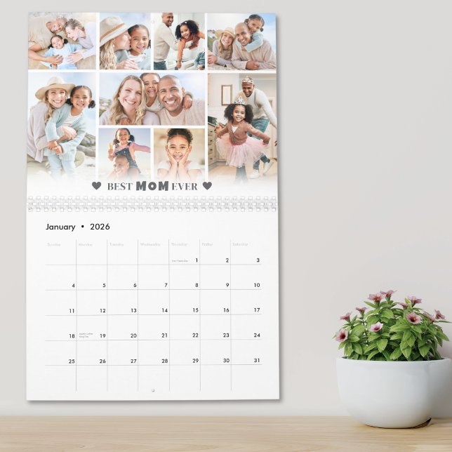 Simple Best Mom Photo Collage Mother Calendar (Simple Best Mom Photo Collage Mother Calendar)