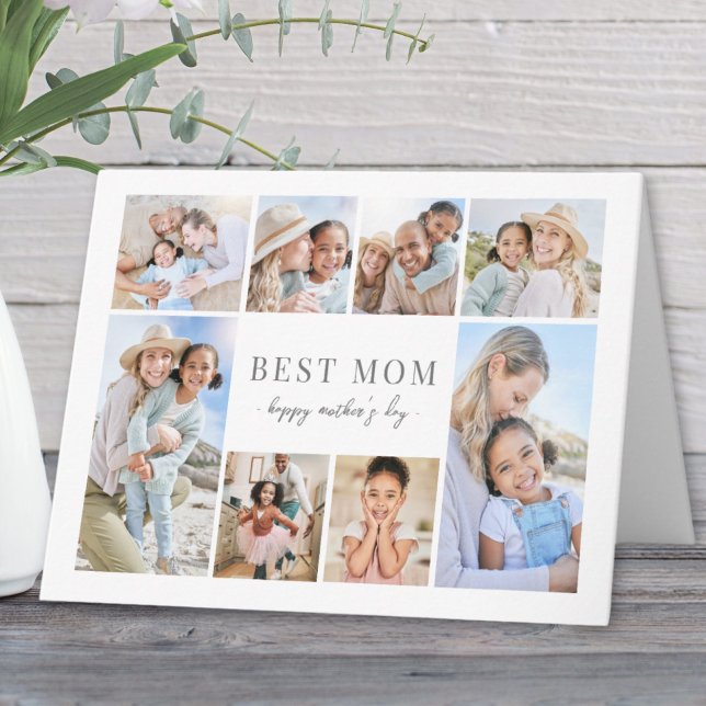 Simple Best Mom Photo Collage Mother's Day Card (Simple Best Mom Photo Collage Mother's Day Card)