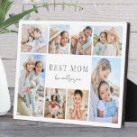 Simple Best Mom Photo Collage Plaque<br><div class="desc">Personalized "Best Mom" Photo Plaque with Easel Stand. This simple and elegant photo plaque with an easel stand is a beautiful way to showcase cherished memories. The design features space for eight photos, arranged in a border around the edges, while keeping the focus on the meaningful text in the center....</div>