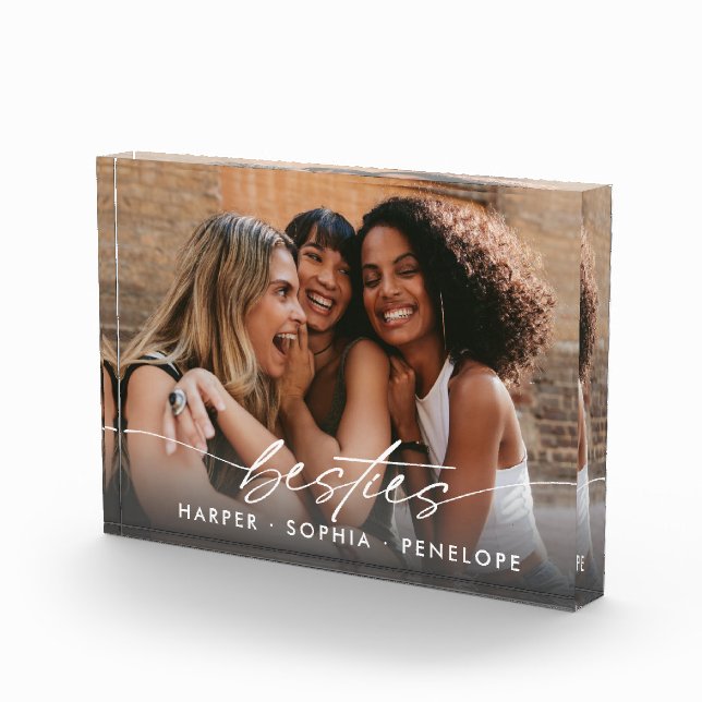 Simple Besties Create Your Own Photo Modern Script Block (Right)