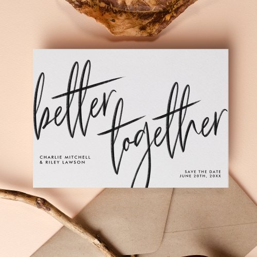 Simple Better Together Script Save The Date Postcard