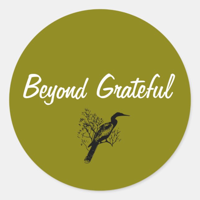 Simple beyond grateful thank you classic round sticker (Front)