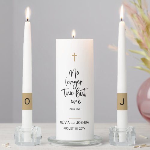 Simple Bible Quote Religious Wedding Cross Unity C Unity Candle Set