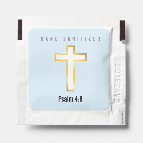 Simple Bible Verse Psalm 48 with Shiny Gold Cross Hand Sanitizer Packet