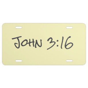 Simple Bible Verse Reference Typography Christian License Plate