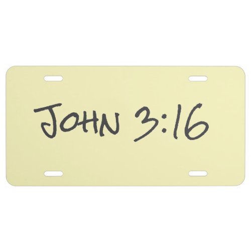 Simple Bible Verse Reference Typography Christian License Plate