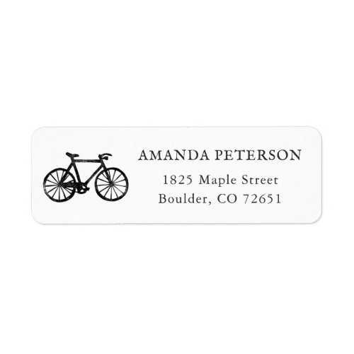 Simple Bicycle Cycling Motif Return Address Label