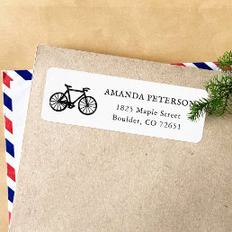 Simple Bicycle Cycling Motif Return Address Label