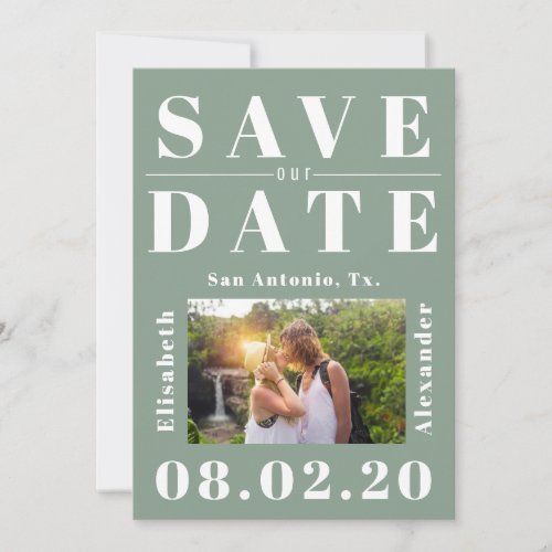 Simple big typography modern photo wedding save the date