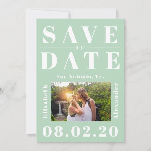 Simple big typography modern photo wedding save the date