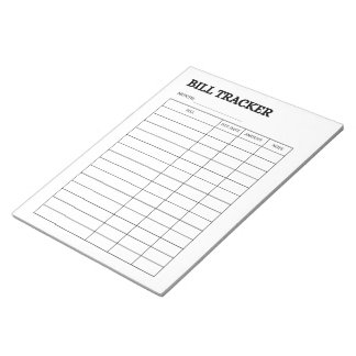 SIMPLE Bill Tracker NOTEPAD
