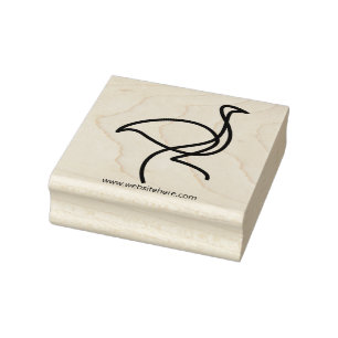 Simple Bird Art Flamingo Rubber Stamp