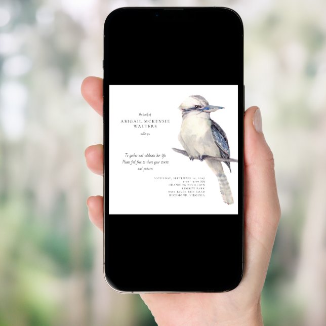Simple Bird Celebration of Life  Invitation (Front Digital)