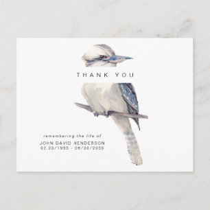 Simple Bird Funeral Loss of Life Thank You II Postcard